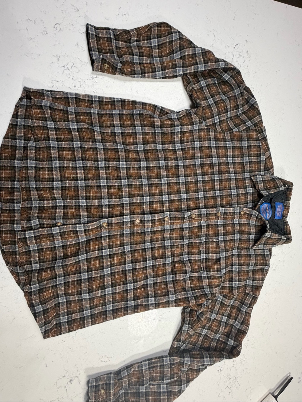 Pendleton Men's Plaid Wool Jacket Large Brown & Black